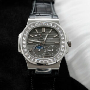 Đồng hồ Patek Philippe Nautilus 5724 Replica 11 mặt xám dây da xưởng PPF 40mm (2)