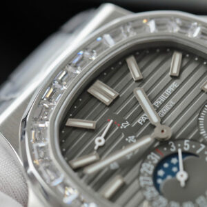 Đồng hồ Patek Philippe Nautilus 5724 Replica 11 mặt xám dây da xưởng PPF 40mm (2)