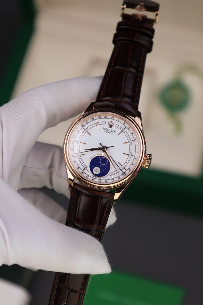 Đồng hồ Rolex Chế Tác Cellini Moonphase 50535 bọc vàng thật 39mm (2)