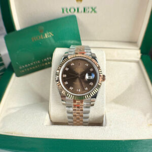 Đồng hồ Rolex Date Just nam ZF mặt số chocolate máy Miyota Nhật fake 1:1 41mm