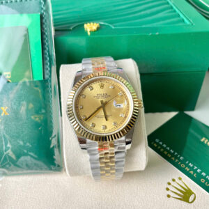Đồng hồ Rolex Date Just nam zf demi vàng máy Miyota Nhật fake 1:1 41mm