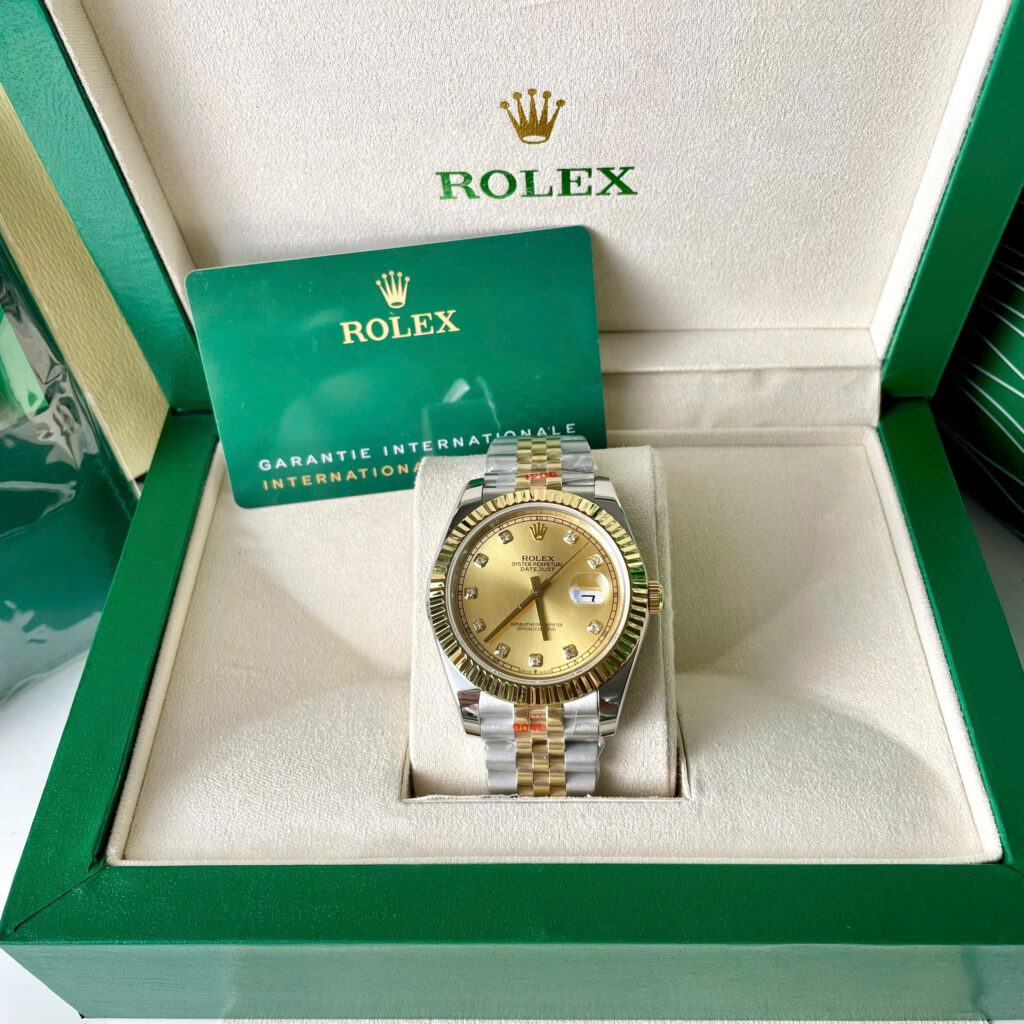 Đồng hồ Rolex Date Just nam zf demi vàng máy Miyota Nhật fake 1:1 41mm