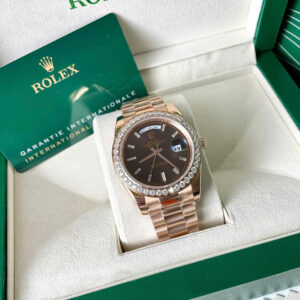 Đồng hồ Rolex Day Date mặt chocolate zf máy Miyota nhật fake 11 40mm
