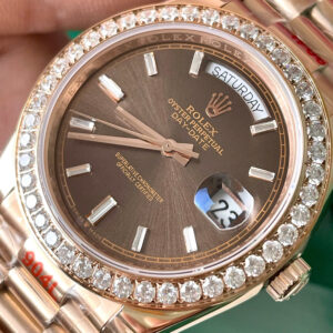 Đồng hồ Rolex Day Date mặt chocolate zf máy Miyota nhật fake 11 40mm