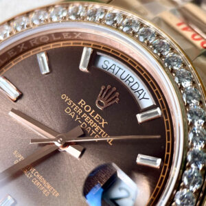 Đồng hồ Rolex Day Date mặt chocolate zf máy Miyota nhật fake 11 40mm