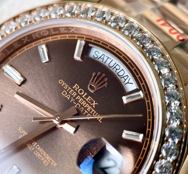 Đồng hồ Rolex Day Date mặt chocolate zf máy Miyota nhật fake 11 40mm