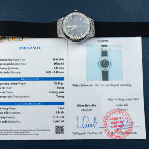 Đồng hồ nam Hublot Classic Fusion Rep 11 mặt đen vỏ đính full kim cương moissanite 42mm (2)