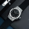 Đồng hồ nam Hublot Classic Fusion Rep 11 mặt đen vỏ đính full kim cương moissanite 42mm (2)
