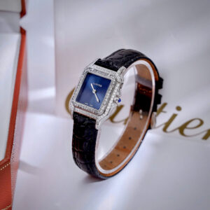Đồng Hồ Cartier Panthere nữ đính đá mặt xanh blue fake cao cấp 27mm