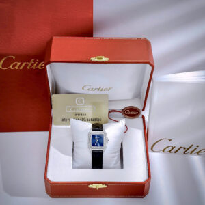 Đồng Hồ Cartier Panthere nữ đính đá mặt xanh blue fake cao cấp 27mm