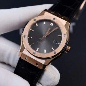 Đồng Hồ Hublot Classic Fusion ZF nam máy cơ nhật king gold mặt xám fake cao cấp 40mm