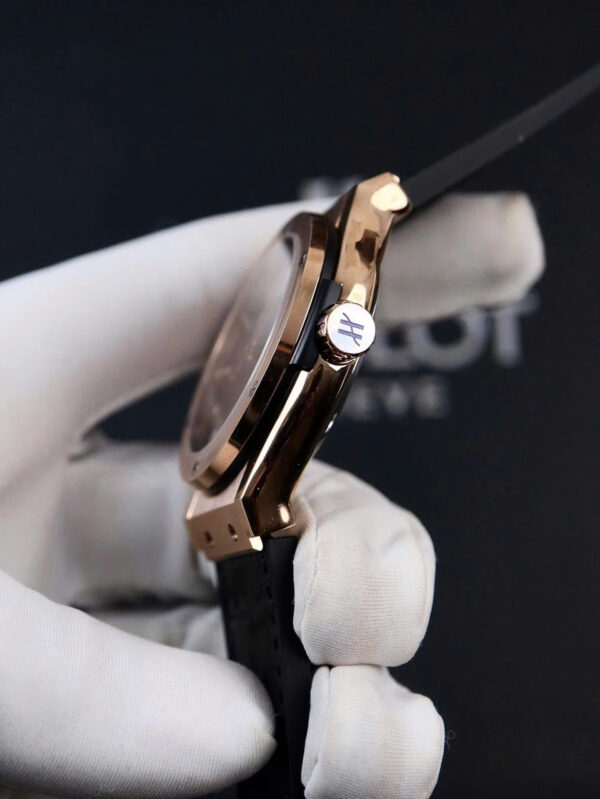 Đồng Hồ Hublot Classic Fusion ZF nam máy cơ nhật king gold mặt xám fake cao cấp 40mm