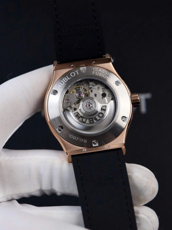 Đồng Hồ Hublot Classic Fusion ZF nam máy cơ nhật king gold mặt xám fake cao cấp 40mm