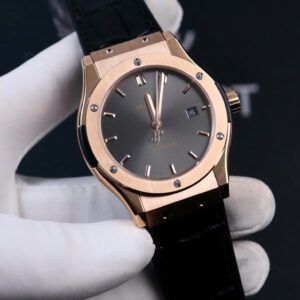Đồng Hồ Hublot Classic Fusion ZF nam máy cơ nhật king gold mặt xám fake cao cấp 40mm