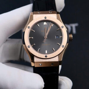 Đồng Hồ Hublot Classic Fusion ZF nam máy cơ nhật king gold mặt xám fake cao cấp 40mm
