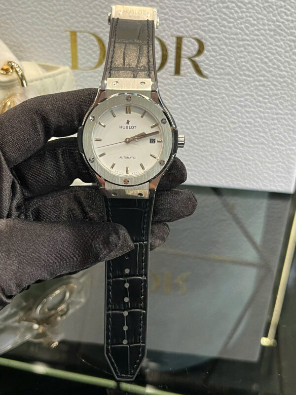 Đồng Hồ Hublot Classic Fusion ZF trắng nam máy cơ nhật fake cao cấp 40mm