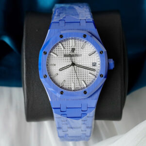 Đồng hồ Audemars Piguet Royal Oak 15500 Replica 11 vỏ gốm xanh mặt trắng xưởng APS 41mm (2)
