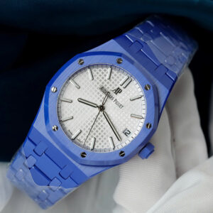 Đồng hồ Audemars Piguet Royal Oak 15500 Replica 11 vỏ gốm xanh mặt trắng xưởng APS 41mm (2)