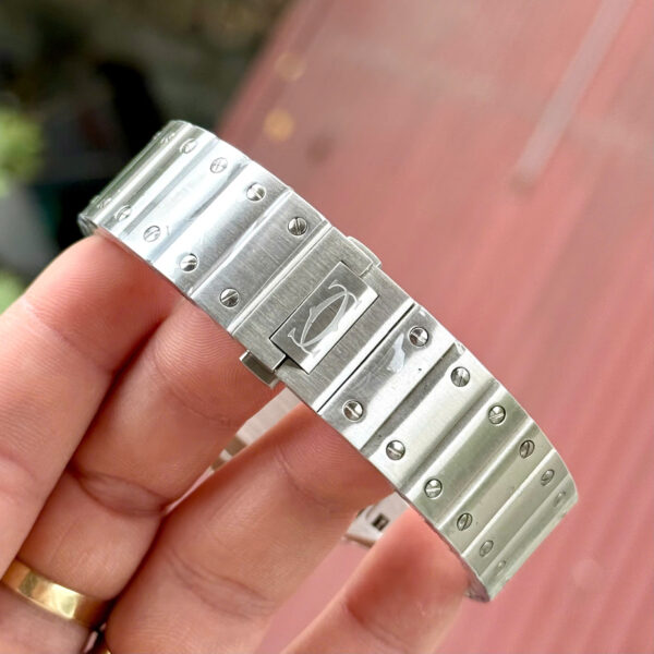 Đồng hồ Cartier Santos nam mặt chocolate máy cơ Nhật Fake cao cấp 40mm