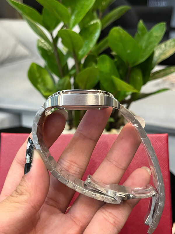 Đồng hồ Cartier Santos nữ dây kim loại mặt xanh blue fake cao cấp 35mm