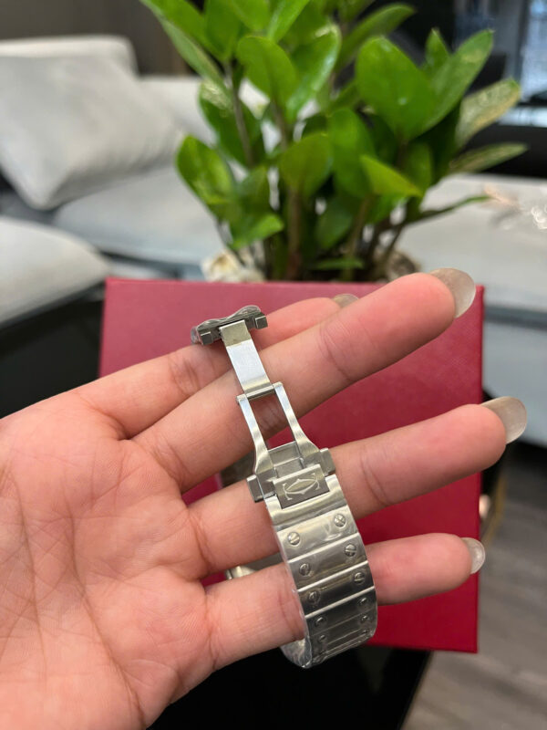 Đồng hồ Cartier Santos nữ dây kim loại máy cơ nhật giá rẻ fake cao cấp 35mm