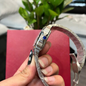 Đồng hồ Cartier Santos nữ dây kim loại máy cơ nhật giá rẻ fake cao cấp 35mm