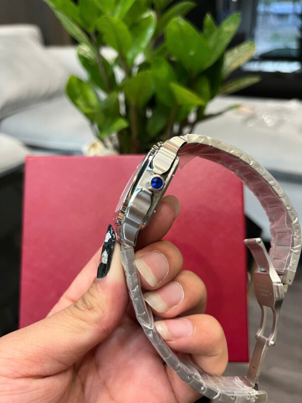 Đồng hồ Cartier Santos nữ dây kim loại máy cơ nhật giá rẻ fake cao cấp 35mm