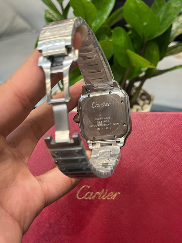 Đồng hồ Cartier Santos nữ dây kim loại máy cơ nhật giá rẻ fake cao cấp 35mm