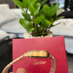 Đồng hồ Cartier Santos nữ dây kim loại vàng hồng rep cao cấp 35mm
