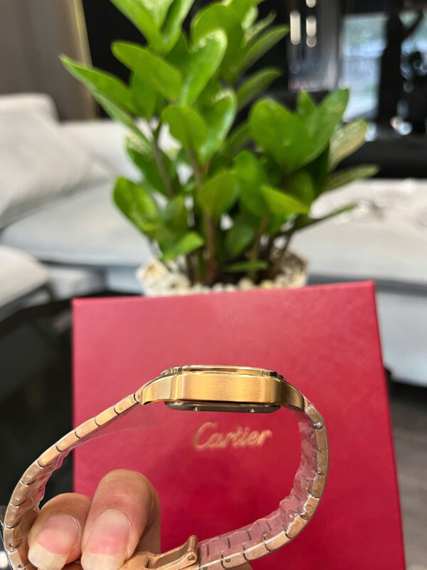 Đồng hồ Cartier Santos nữ dây kim loại vàng hồng rep cao cấp 35mm