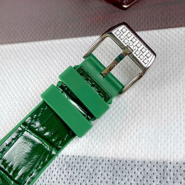 Đồng hồ Franck Muller V32 nữ xanh green đính full đá mặt trái tim fake cao cấp 36mm