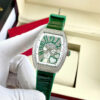 Đồng hồ Franck Muller V32 nữ xanh green đính full đá mặt trái tim fake cao cấp 36mm