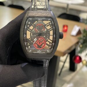 Đồng hồ Franck Muller V45 nam lộ cơ vỏ carbon siêu nhẹ fake 11 45mm
