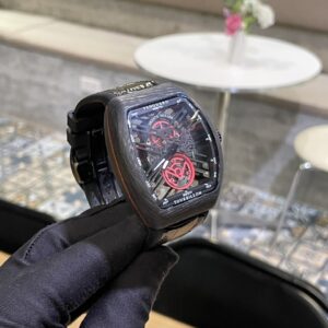 Đồng hồ Franck Muller V45 nam lộ cơ vỏ carbon siêu nhẹ fake 11 45mm
