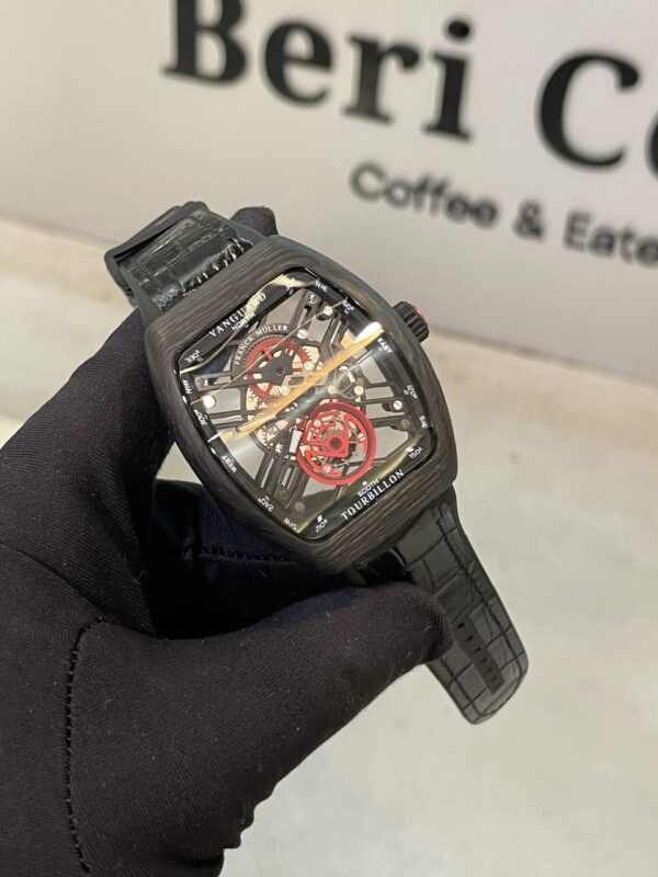 Đồng hồ Franck Muller V45 nam lộ cơ vỏ carbon siêu nhẹ fake 11 45mm