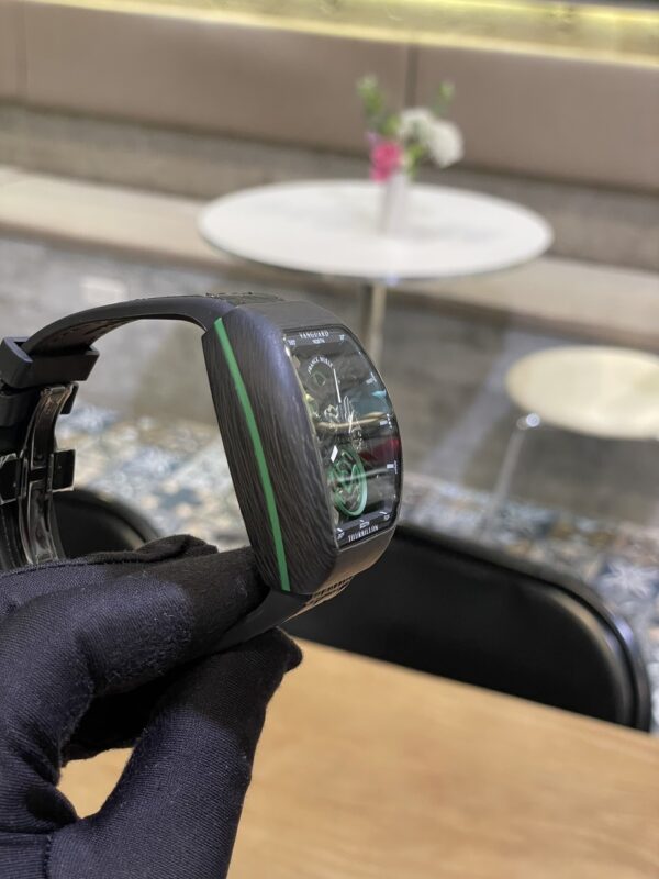 Đồng hồ Franck Muller V45 nam lộ cơ vỏ carbon siêu nhẹ xanh green fake11 45mm