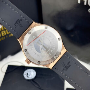 Đồng hồ Hublot Classic Fusion nữ king gold đính đá baguette xanh fake 11 34mm