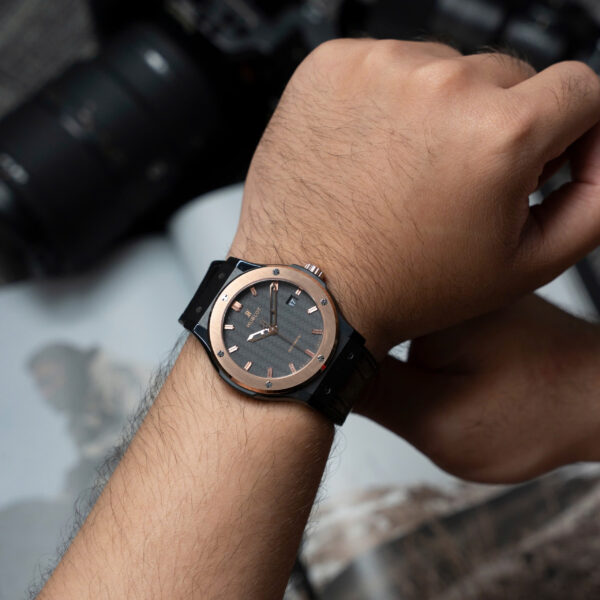 Đồng hồ Hublot Rep 11 Classic Fusion Ceramic đen mặt số Carbon xưởng JJZ 42mm (8)