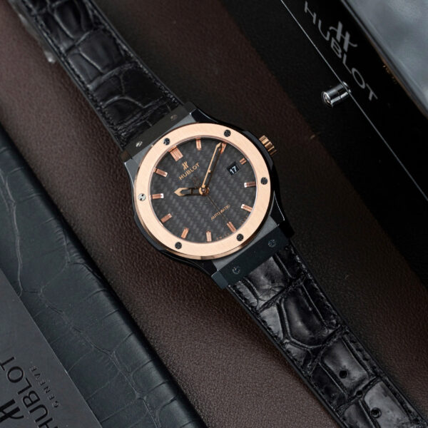 Đồng hồ Hublot Rep 11 Classic Fusion Ceramic đen mặt số Carbon xưởng JJZ 42mm (8)