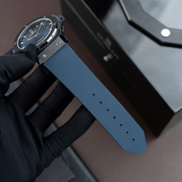 Đồng hồ Hublot Rep 11 Classic Fusion Ceramic gốm đen mặt xanh blue xưởng JJZ 42mm (5)