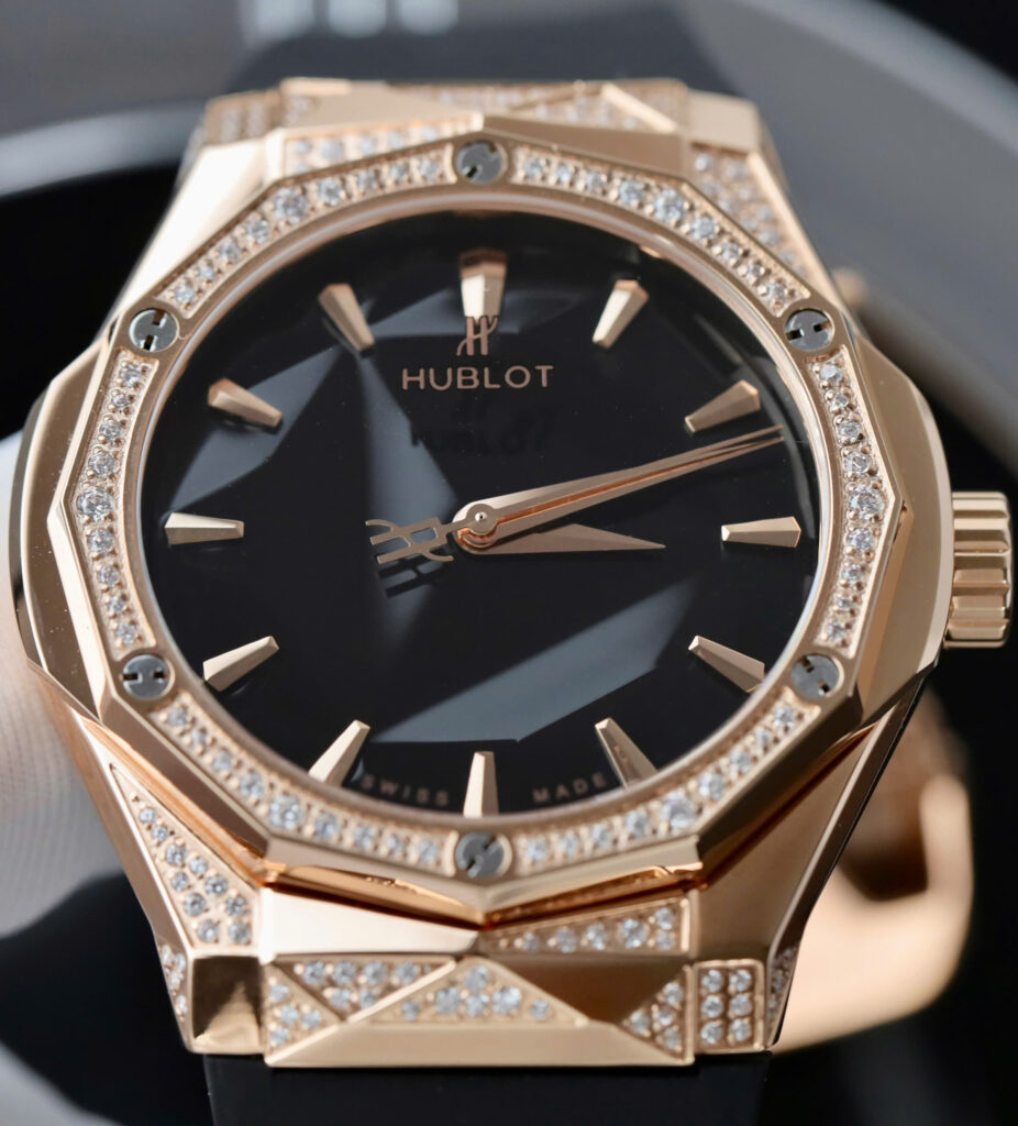 Đồng hồ Hublot Replica 1 1 Classic Fusion Orlinski King Gold nam đính đá nhà máy HB 40mm (7)