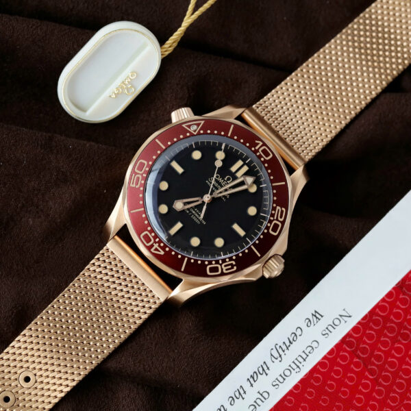 Đồng hồ Omega Seamaster Diver 300M Bronze Gold Rep 11 mạ vàng hồng xưởng VS 42mm (2)