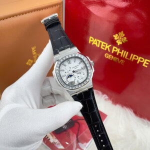 Đồng hồ Patek Phillippe 5722 nam dây da đính đá niềng fake cao cấp 40mm