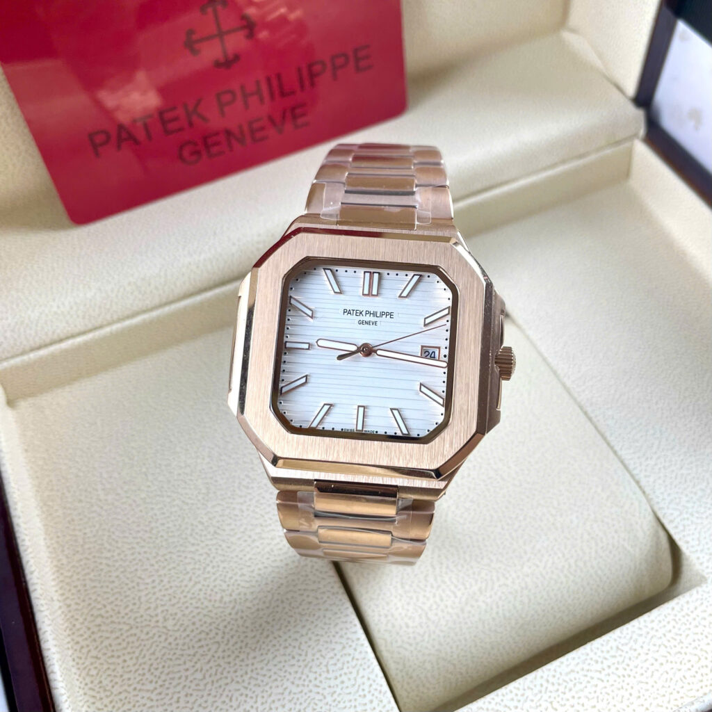 Đồng hồ Patek philippe 5821 KingGold mặt trắng máy cơ nhật giá rẻ Fake 11 45mm