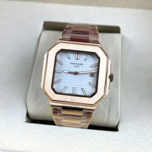 Đồng hồ Patek philippe 5821 KingGold mặt trắng máy cơ nhật giá rẻ Fake 11 45mm