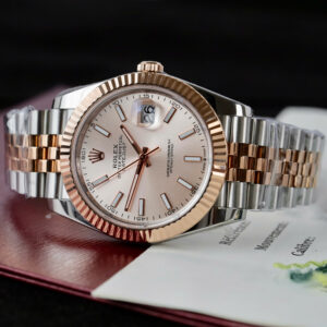 Đồng hồ Rolex DateJust mặt cá hồi Replica 11 máy cơ tự động Thuỵ Sỹ 41mm (2)