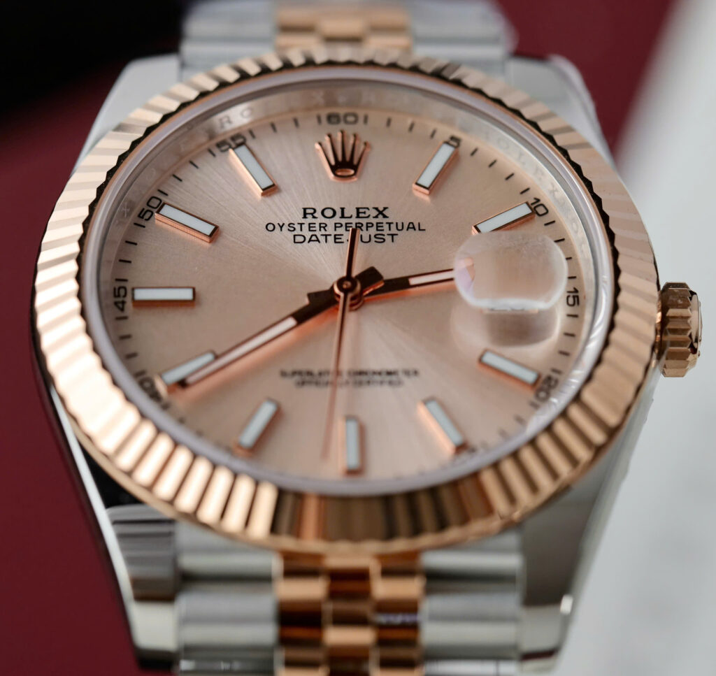 Đồng hồ Rolex DateJust mặt cá hồi Replica 11 máy cơ tự động Thuỵ Sỹ 41mm (2)