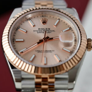 Đồng hồ Rolex DateJust mặt cá hồi Replica 11 máy cơ tự động Thuỵ Sỹ 41mm (2)