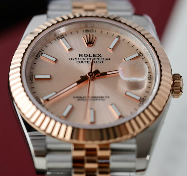 Đồng hồ Rolex DateJust mặt cá hồi Replica 11 máy cơ tự động Thuỵ Sỹ 41mm (2)