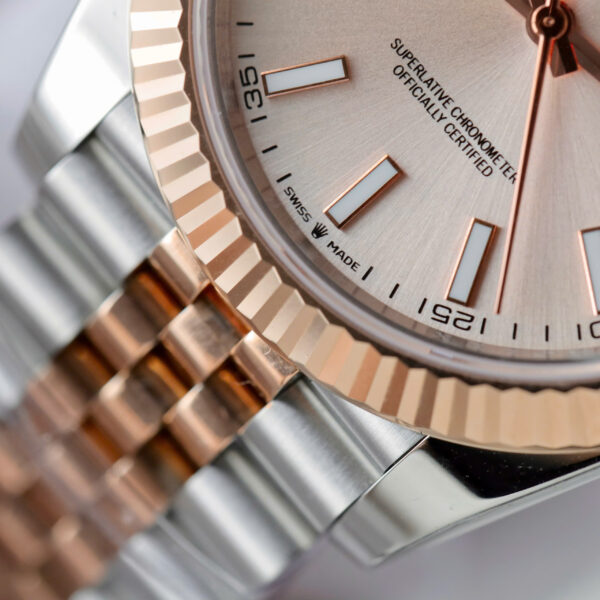 Đồng hồ Rolex DateJust mặt cá hồi Replica 11 máy cơ tự động Thuỵ Sỹ 41mm (2)